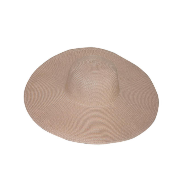 Solid color wide brim panama hat