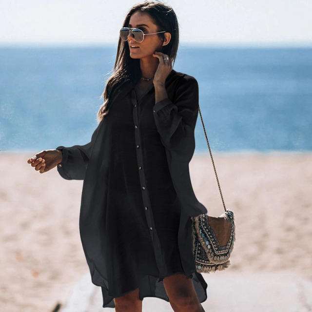 Long shirt cardigan swimsuit cover up