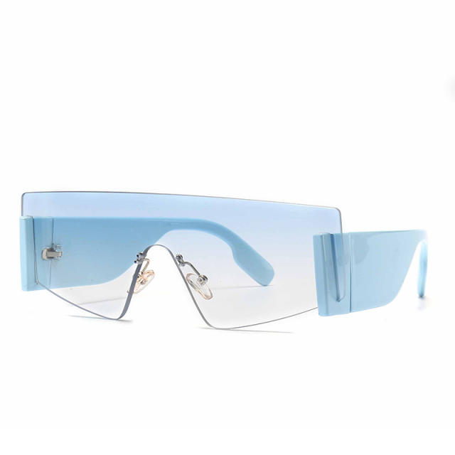 Unique rimless one piece glass sunglasses