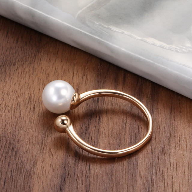 Fashion single pearl open ring