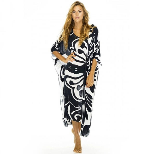 Butterfly print swimsuit cover up