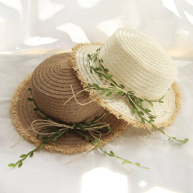 Vines bow straw boater hat