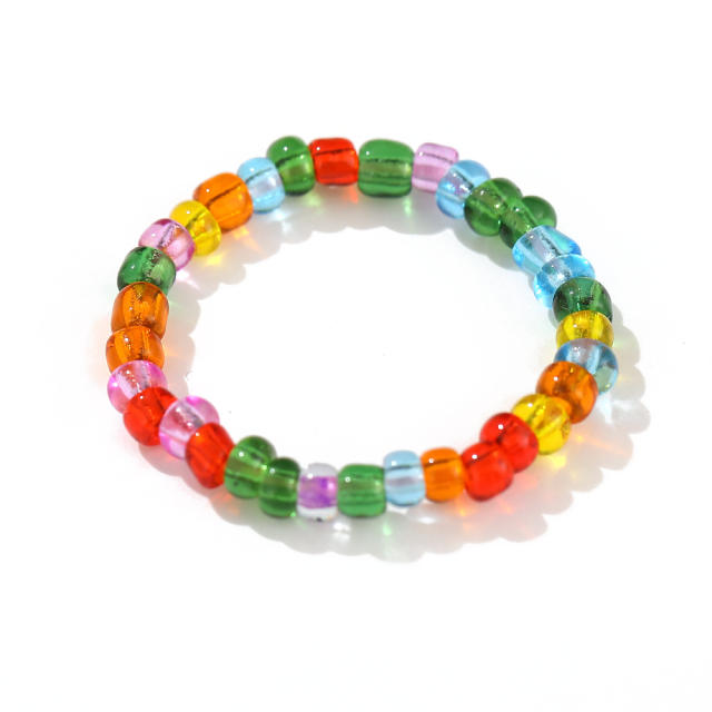 Faux crystal beads colorful elastic rings