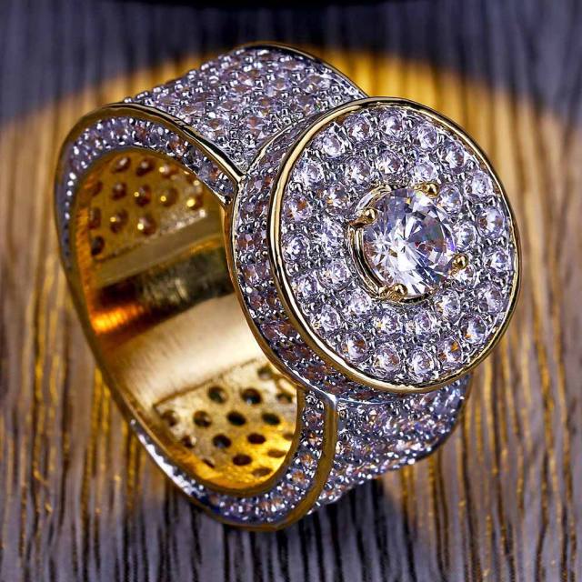 Hip hop zircon ring