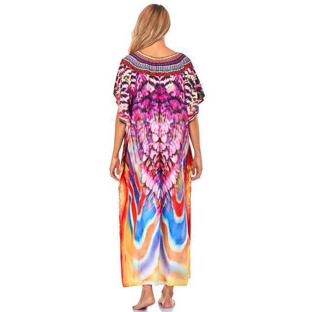 Colorful printing beach dress