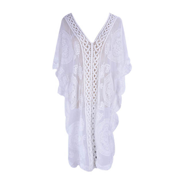 Lace embroidery sexy swimsuit cover up