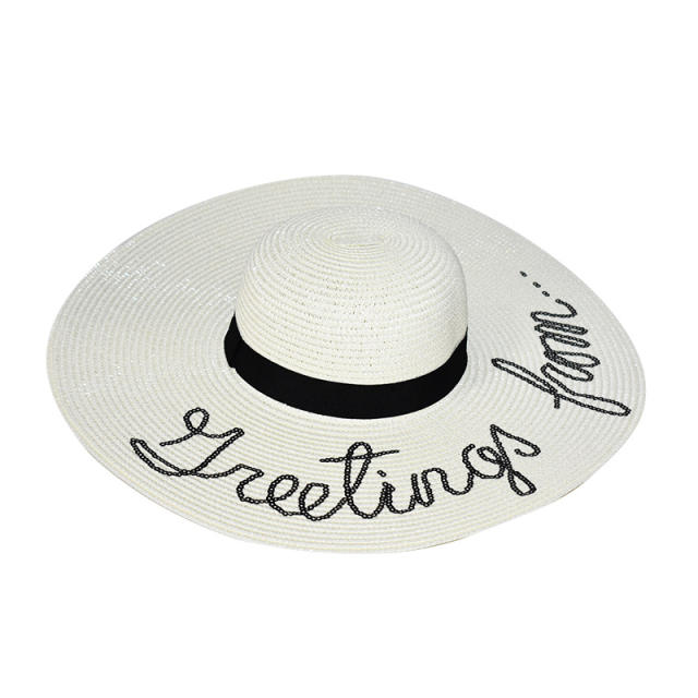 Wide brim straw sun hat