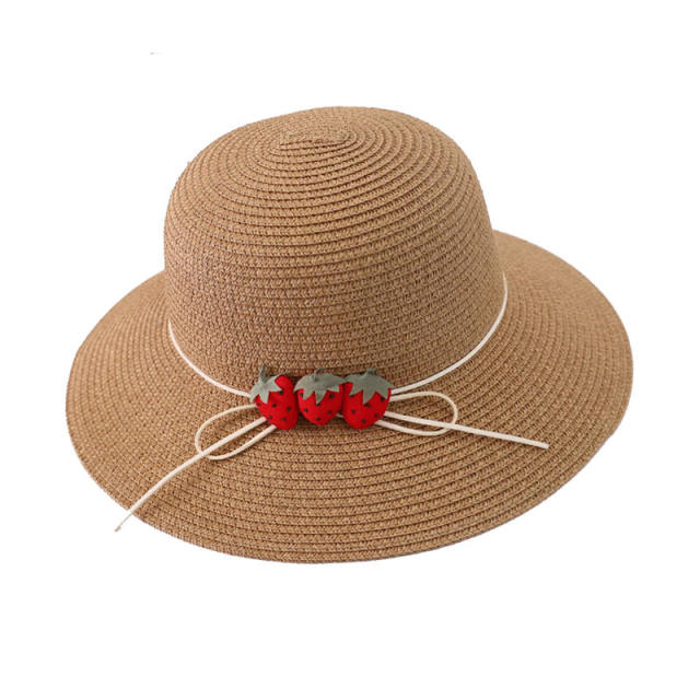 Mommy and baby straw beach hat