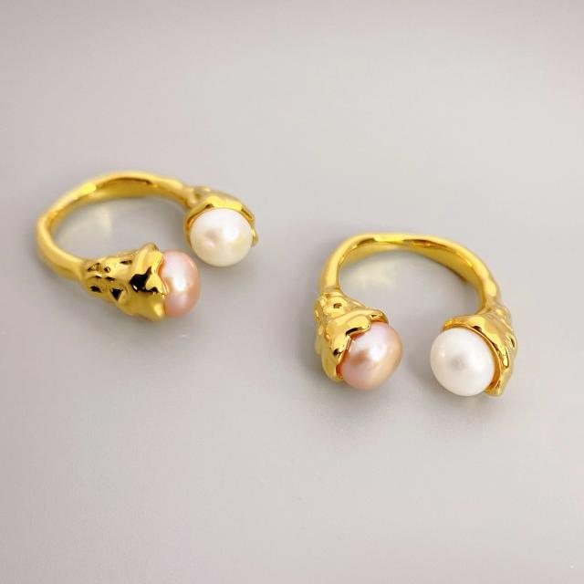 Water pearl setting unique openning rings