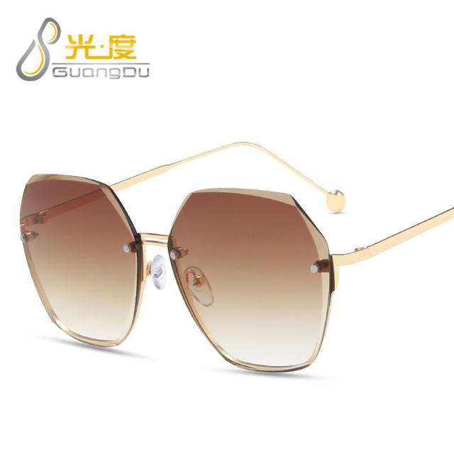 INS elegant rimless sunglasses for women