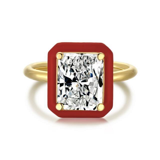 WISH hot sale sweet colored cubic zircon S925 sterling silver rings