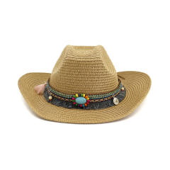 National tassel straw cowboy hat