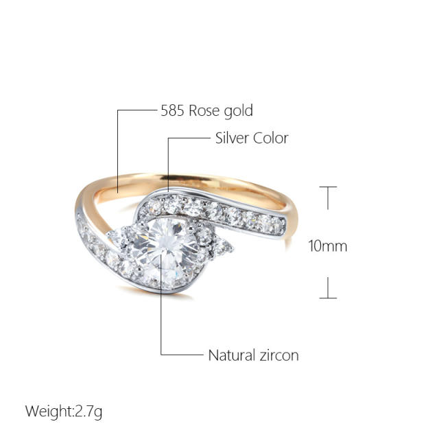 New zircon rose gold ring