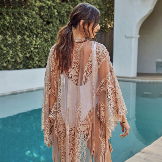 Lace cardigan swimsuit cover up