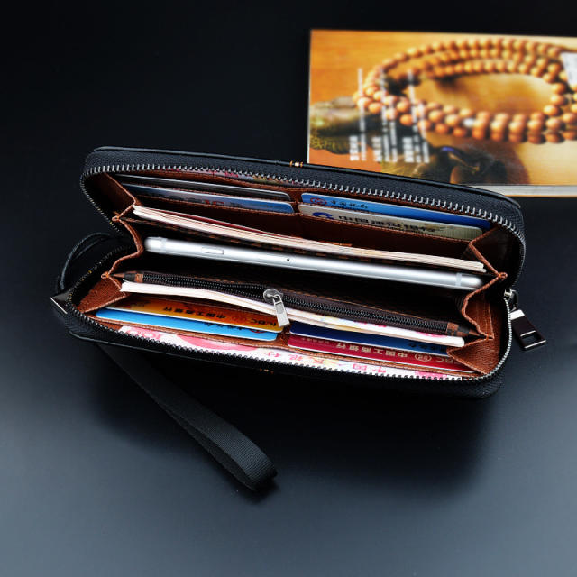 Long style one strip leather purse