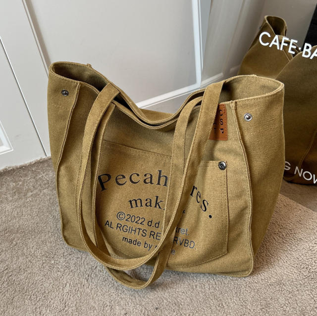 2022 letter canvas large capacity tote bag