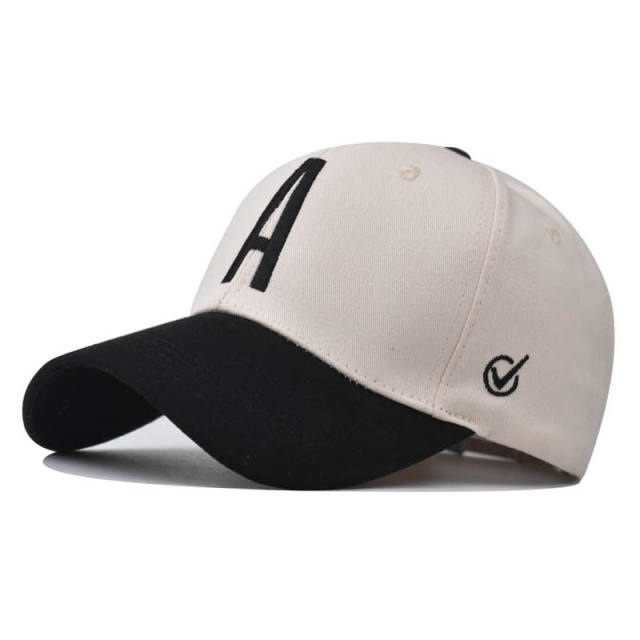 New capital letter A embroidered cotton baseball cap