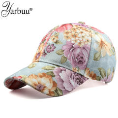 Flower print baseball cap