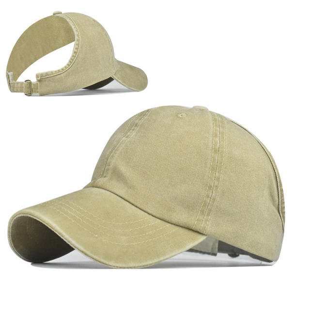 Solid color simple high ponytails baseball cap