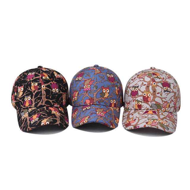 New woodpecker pattern cotton baseball cap