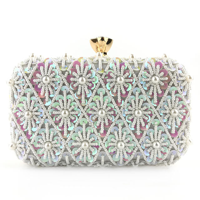 Sequined pearl evening bags