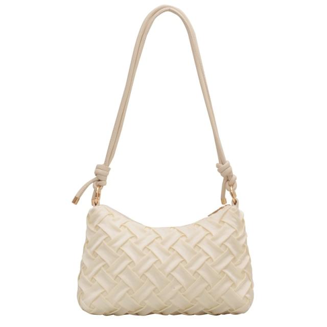 2022 Solid color braided shoulder bag