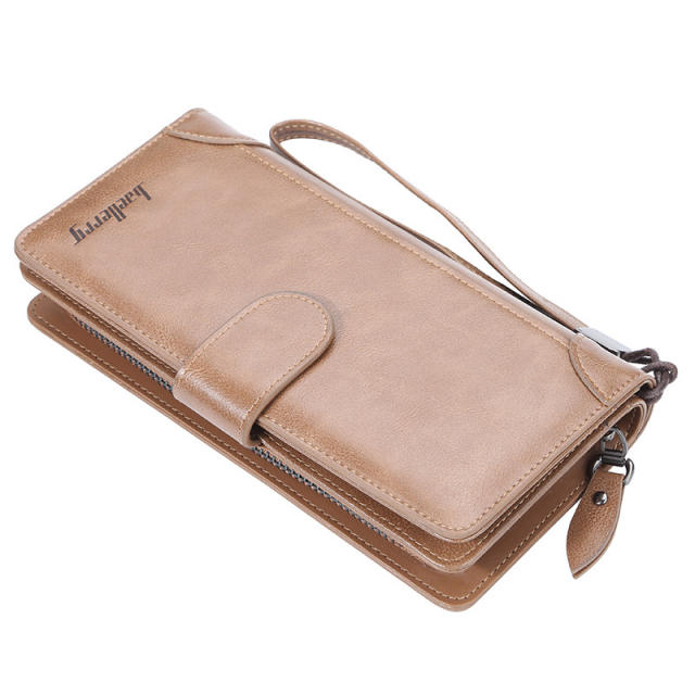 Solid color multiple card hold slots zipper purse