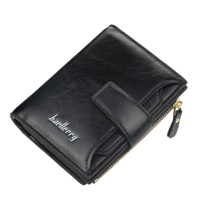 Short style multiple card slots zipper purse