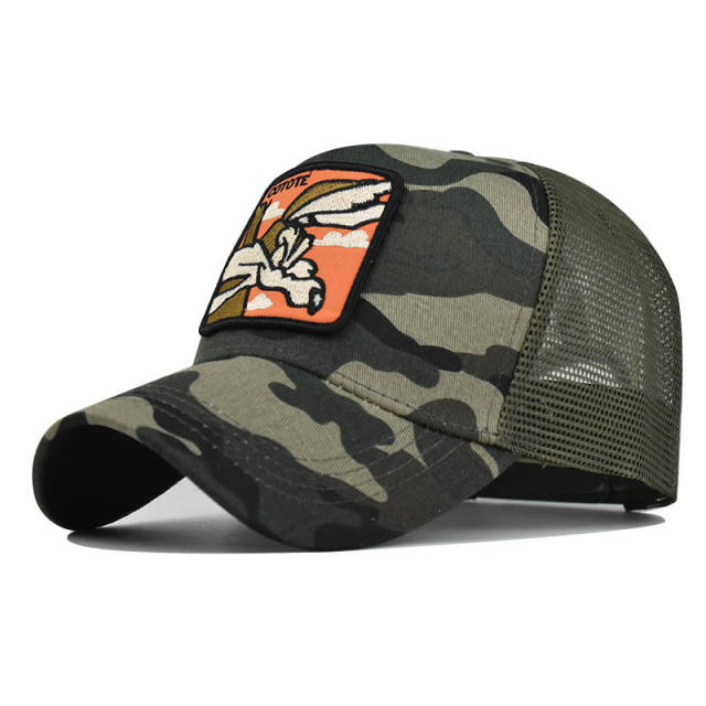 Animal embroidery unisex baseball cap