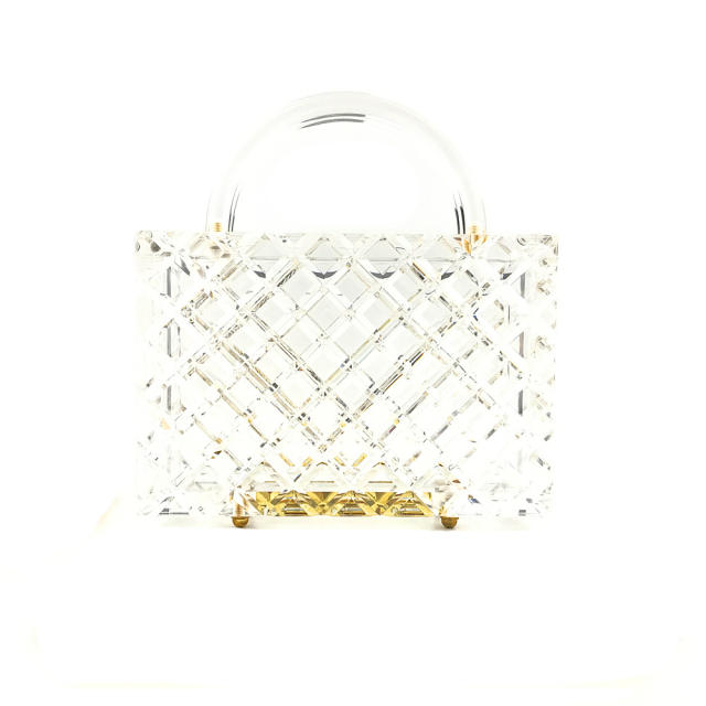 Transparent acrylic plaid evening bags