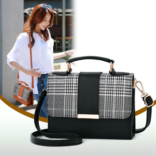 Plaid design crossbody bag