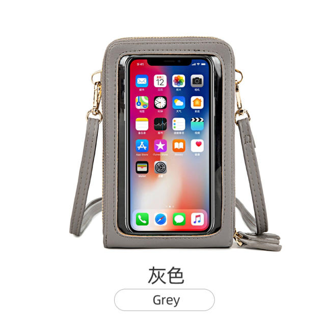 Touchscreen crossbody three layer phone bag