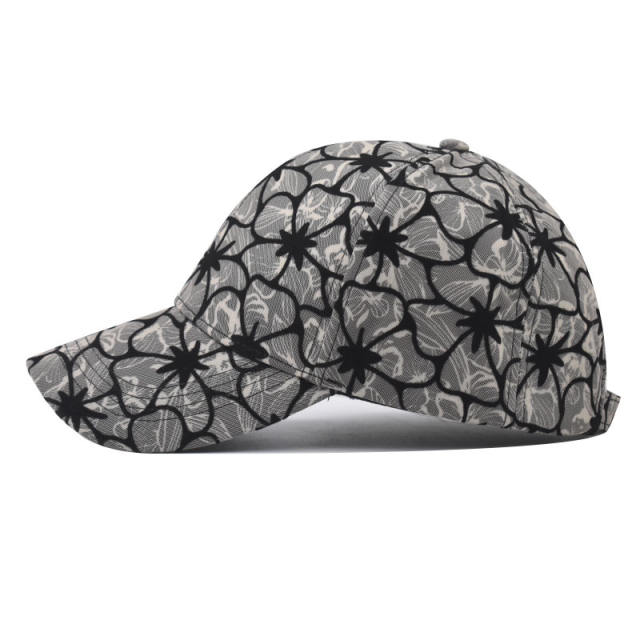 Fashion flower print cotton baseball cap