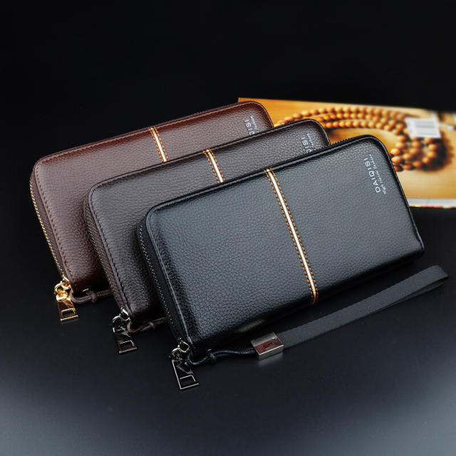 Long style one strip leather purse