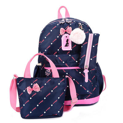 Cute bow school backpack set