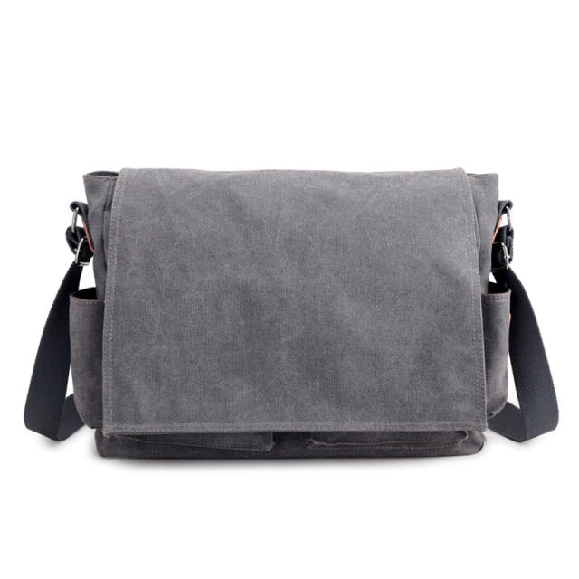 Solid color canvas shoulder bag