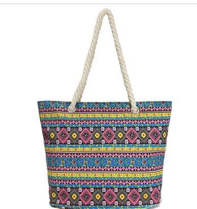 National pattern canvas beach tote bag