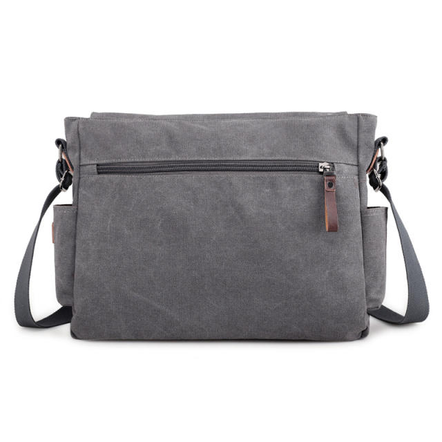 Solid color canvas shoulder bag