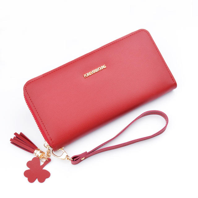 Long style tassel clover simple purse