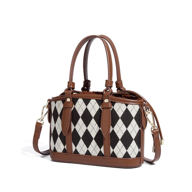 Vintage geometric rhombus handbag