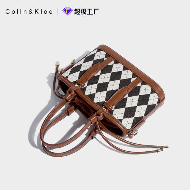 Vintage geometric rhombus handbag