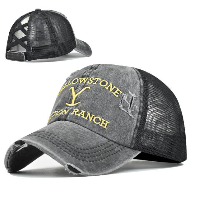 Crossover solid color high ponytails baseball cap