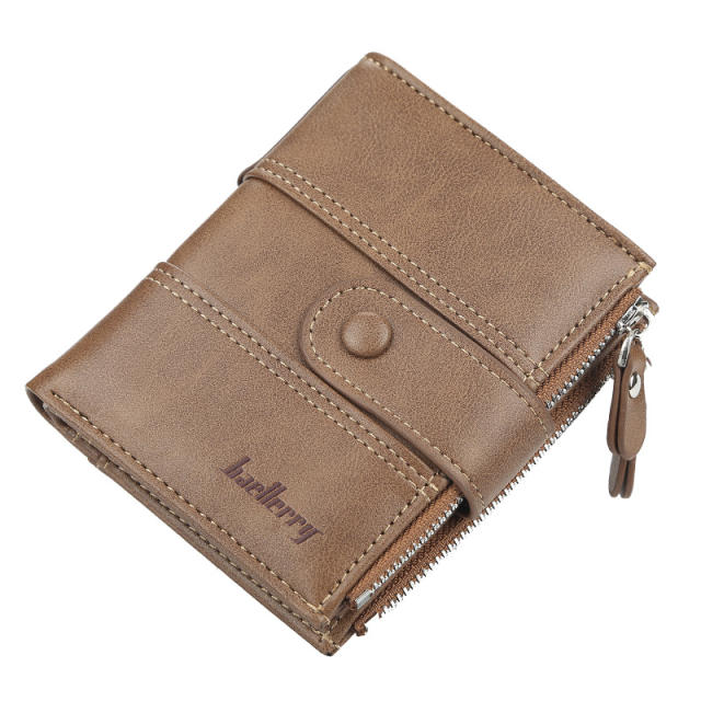 Short style double zipper purse