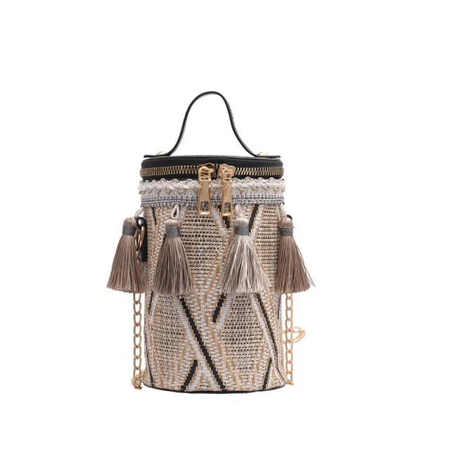 National tassel barrel bag