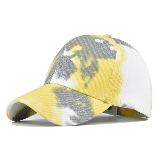 Colorful tie-dye high ponytails baseball cap