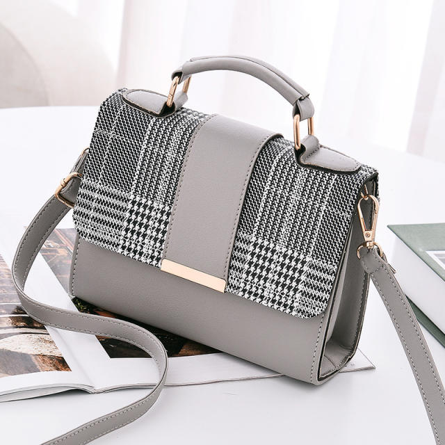 Plaid design crossbody bag