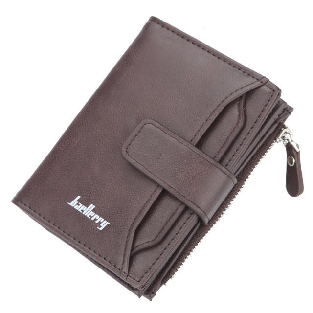 Short style multiple card hold slots zipper purse