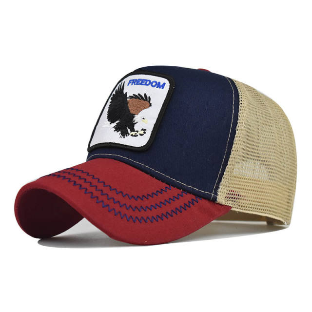 Animal embroidery unisex baseball cap