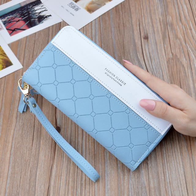 Fashion double color tassel long style purse