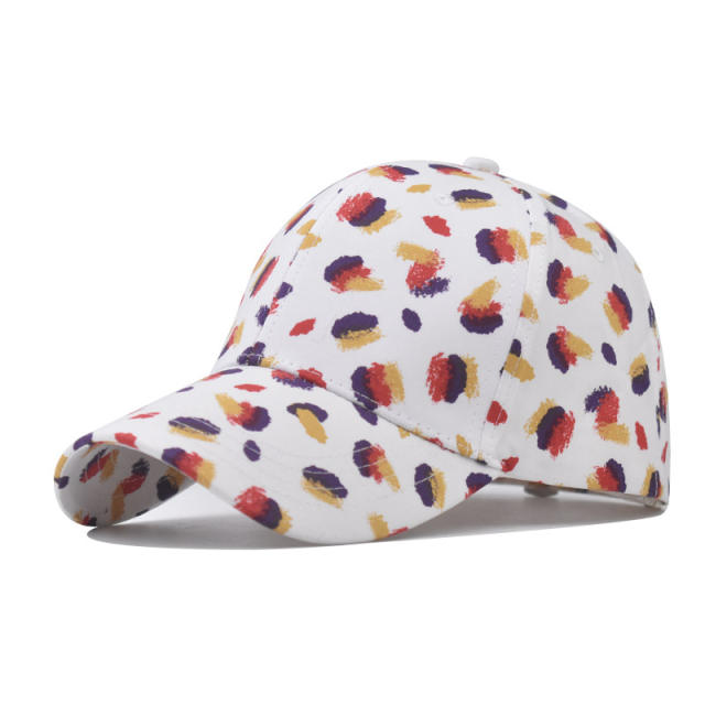 Fashion color printed cotton baseball cap
